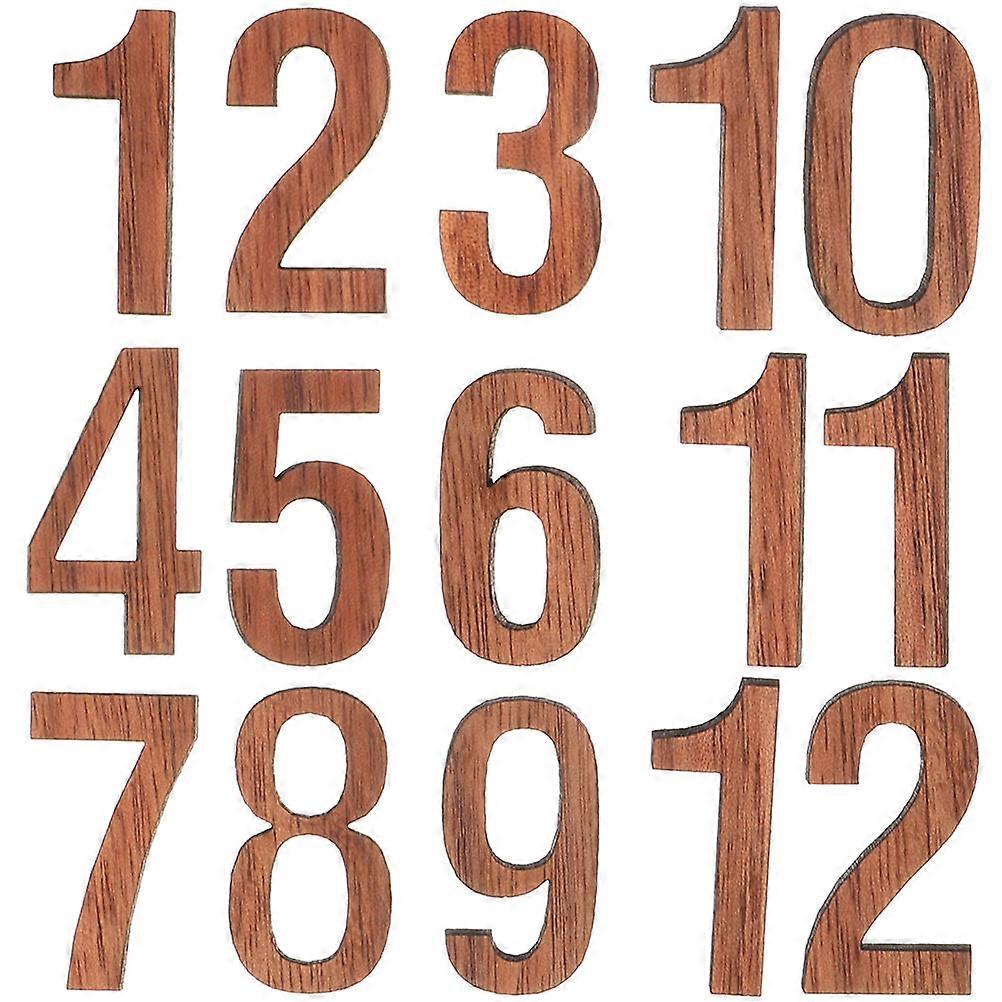 DIY Clock Numerals Kit with 48Pcs Wooden Numbers for Wall Clock Repair