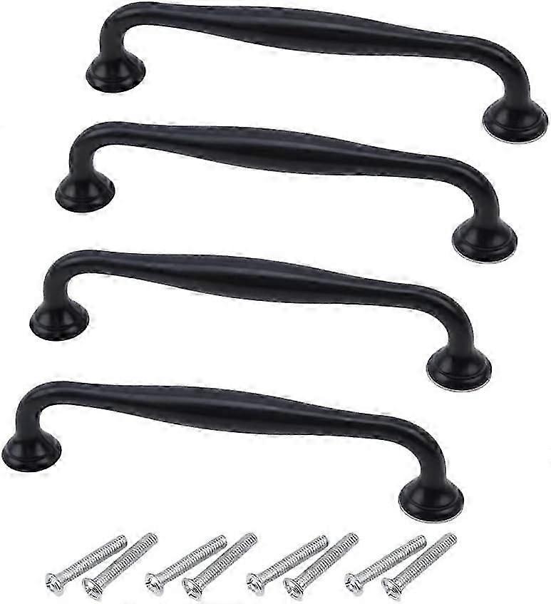 4 Pièces Meubles Poignées Poignées D’armoire Poignée De Tiroir Poignée De Meubles Poignée De Porte De Cuisine, Noir