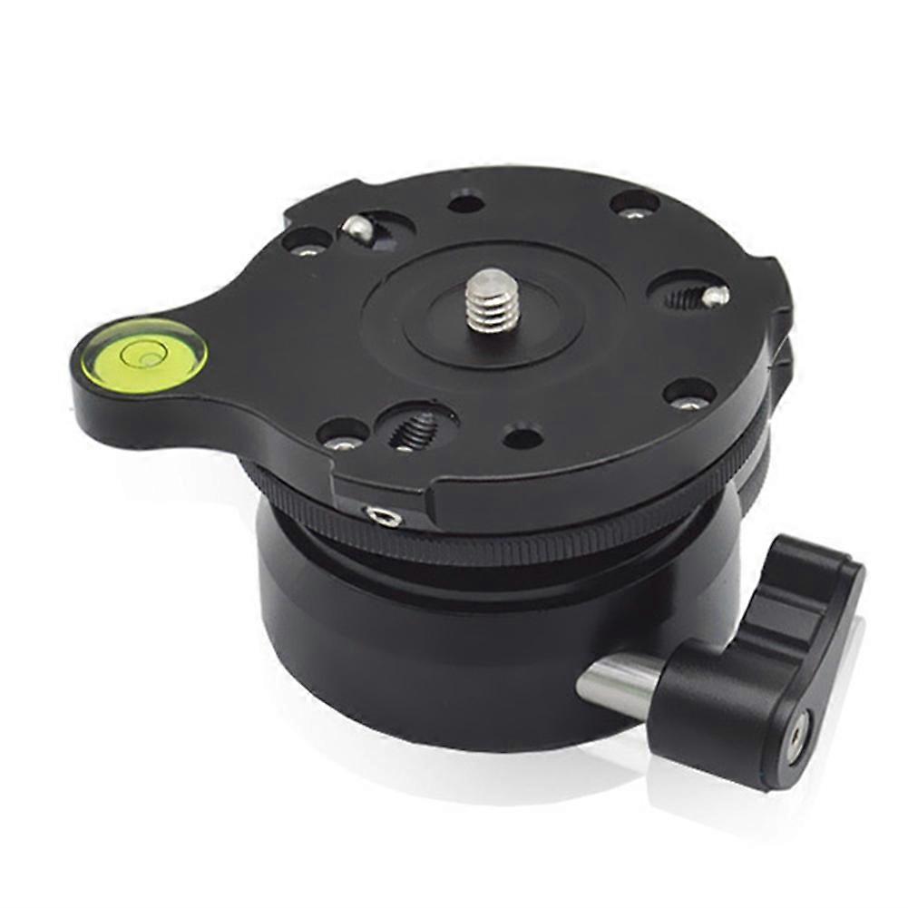 DY-60N 3/8 Screw Leveling Tripod Head Base with Offset Bubble Level, 1/4inch Thread for DSLR Cameras - for Canon, Nikon