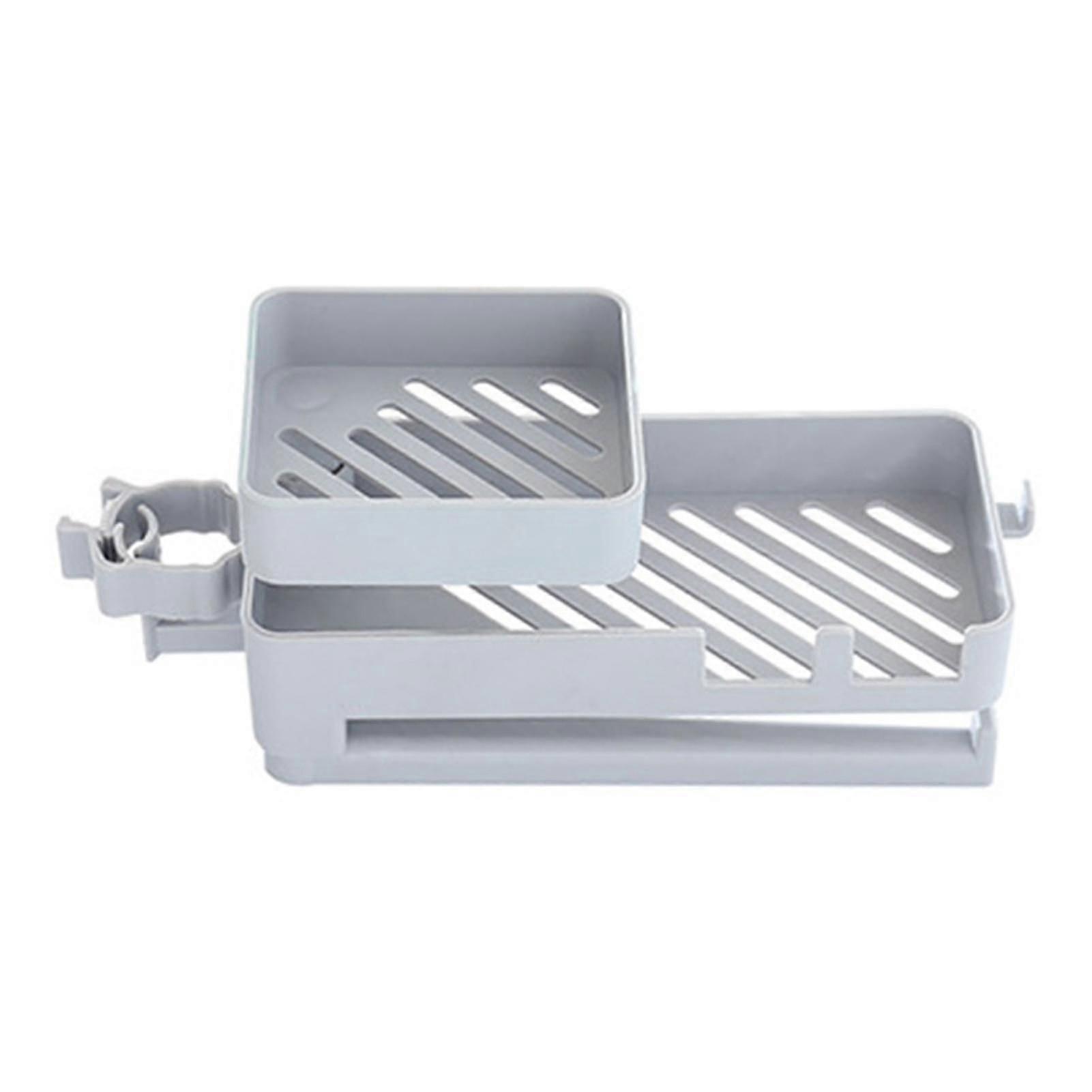 Double Layer Faucet Rack Multifunctional Sink Sponge Holder Faucet Rack Hollow Storage Shelf For