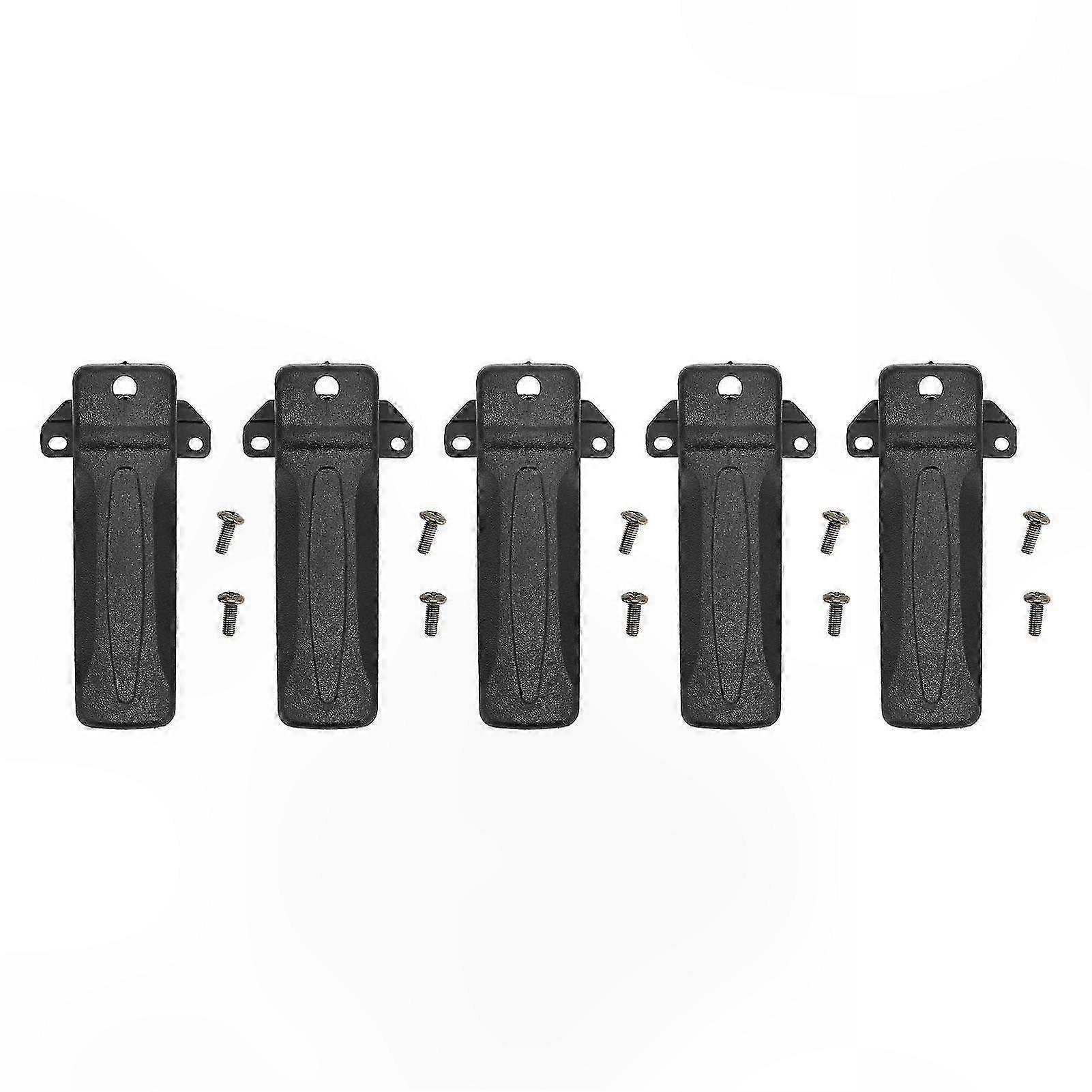 5-Pack Durable Plastic Belt Clips for Two-Way Radios, Portable Replacement Accessory