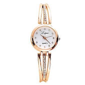 Women Lady Stylish Quartz Analog Watch Luxury Rhinestone Dress Round Jewelry Wristwatch