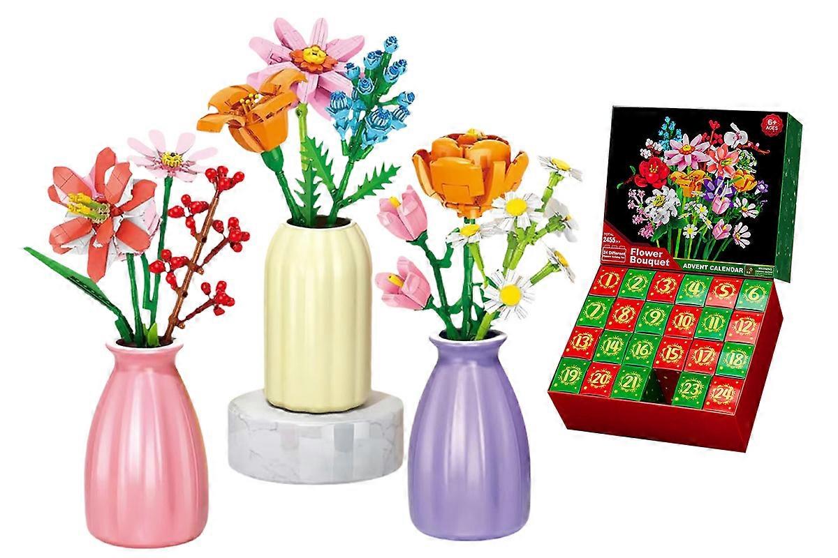 Flower Bouquet Building Blocks Advent Calendar Christmas Gift Box