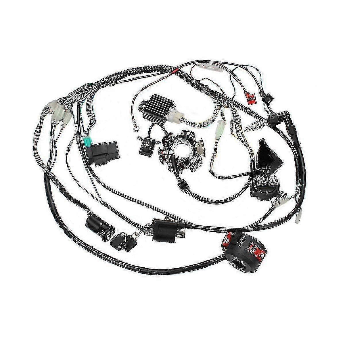 Full wiring harness for 50-125cc ATV with stator and coil