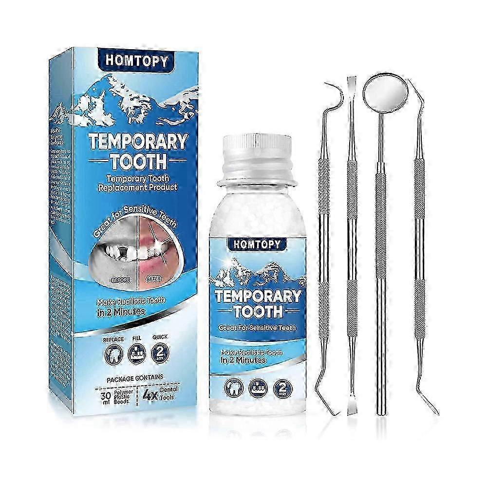 Tooth Filling Repair Kit, Temporary Teeth Filler with 4 Dental Tools, Teeth Replacement Kits For Broken Missing Tooth Fixing, DIY Moldable False Teeth