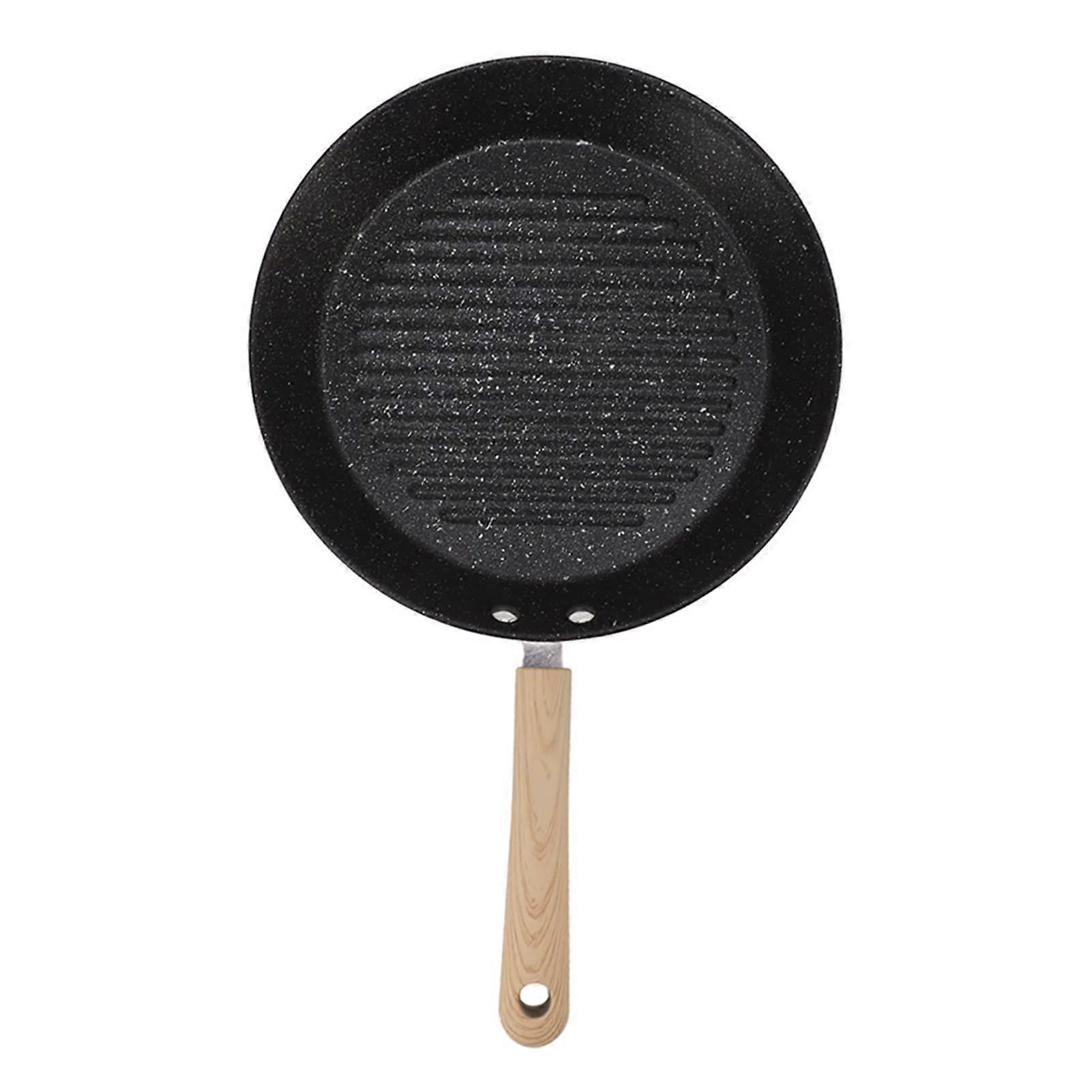 Nonstick FlatBottom Iron Pan Universal, Round Frying Pan Compatible, For Meat Steak Fish Breakfast