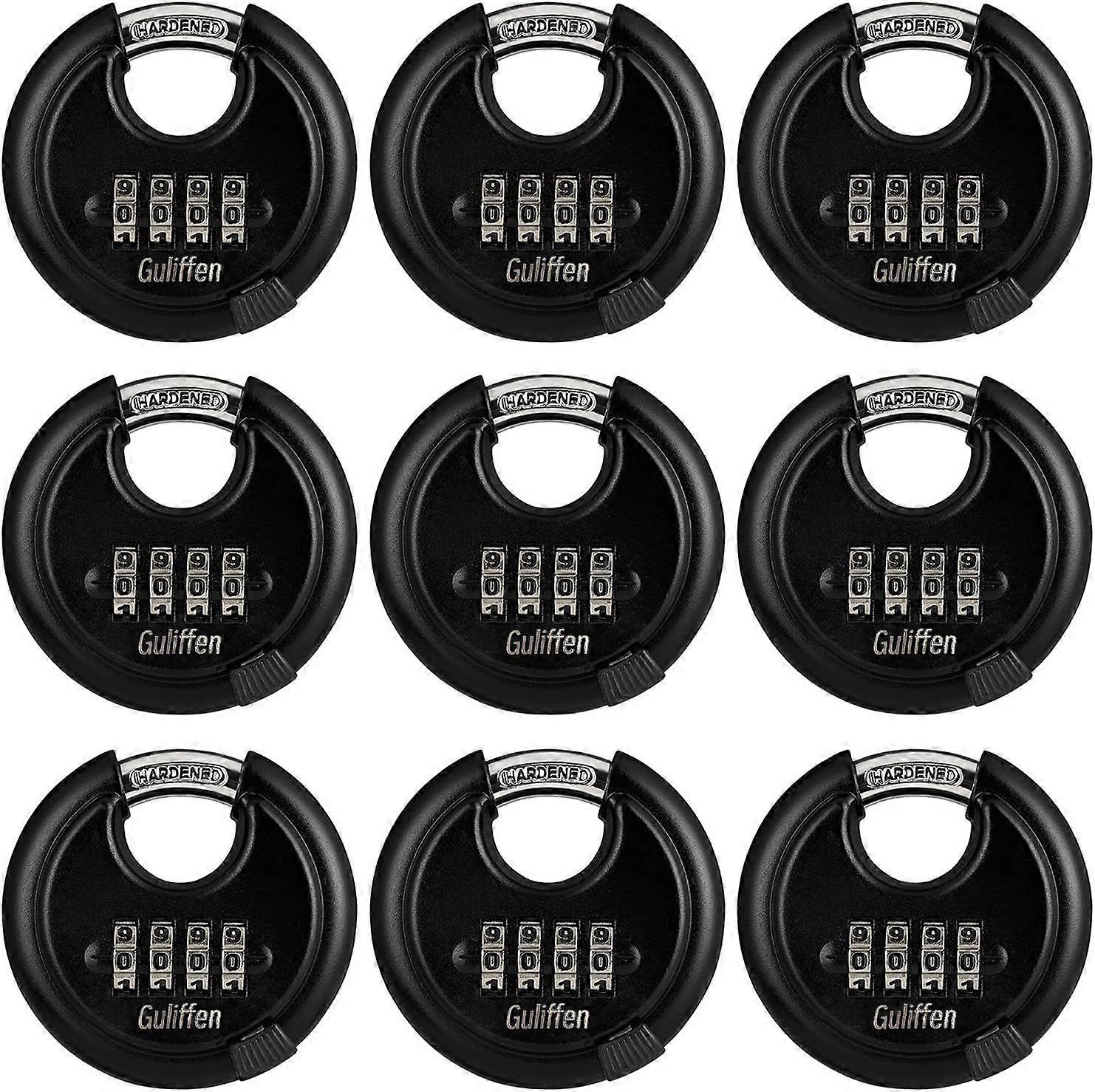 Outdoor Combination Lock, Heavy Duty Weatherproof Discus Padlock, Resettable Storage Lock of Metal for Warehouse, Garage, Storage Locker, and Outdoors