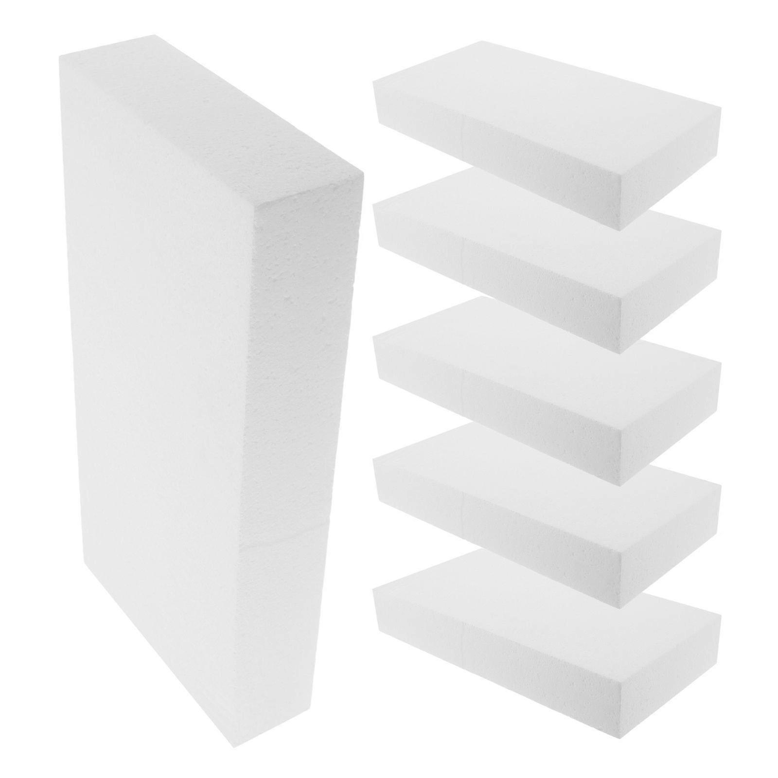 6pcs High Density Foam Blocks Rectangle Foam Blocks Polystyrene Foam Bricks for Art Sculpting Packing Filling Protection DIY Crafting 30*15*5cm