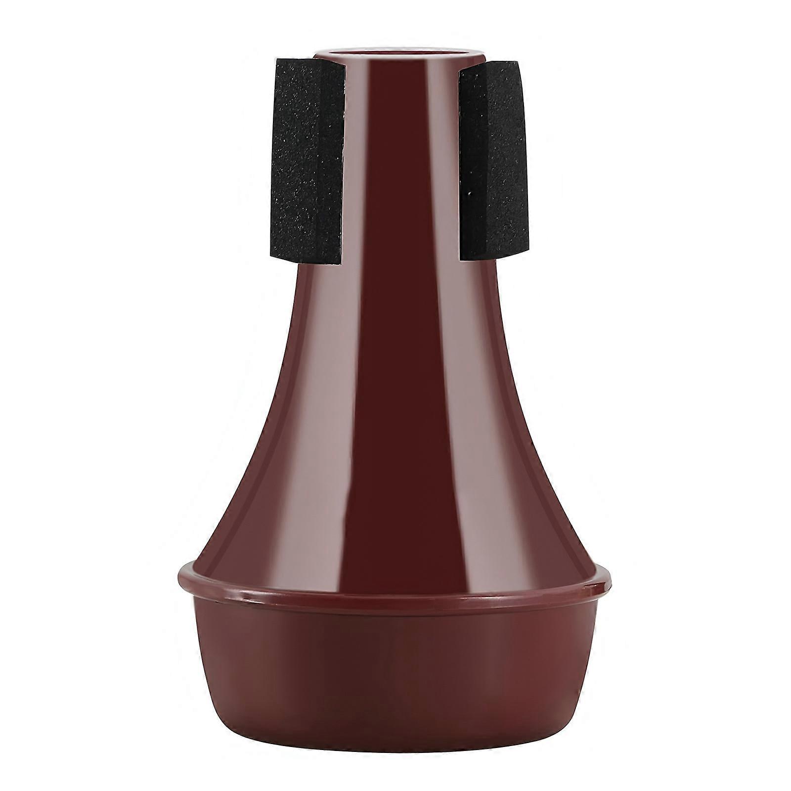 Sound Absorbing Trumpet Accessory Density Sponge Mute For Quiet Practice Lightweight ABS Build  Brown red