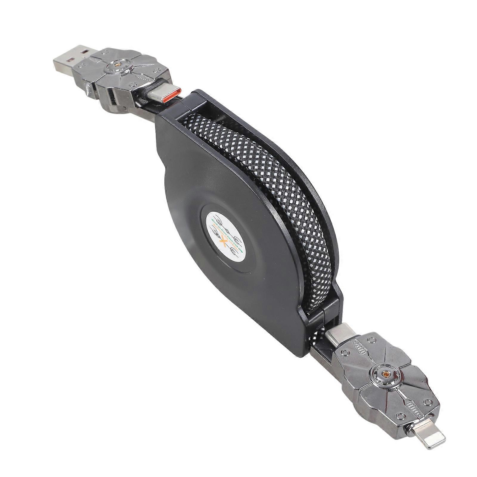 Adjustable Length USB C Charging Cable 65W Fast Charging 480Mbps Data Transfer Rotating Design for Mobile Device Multicolor