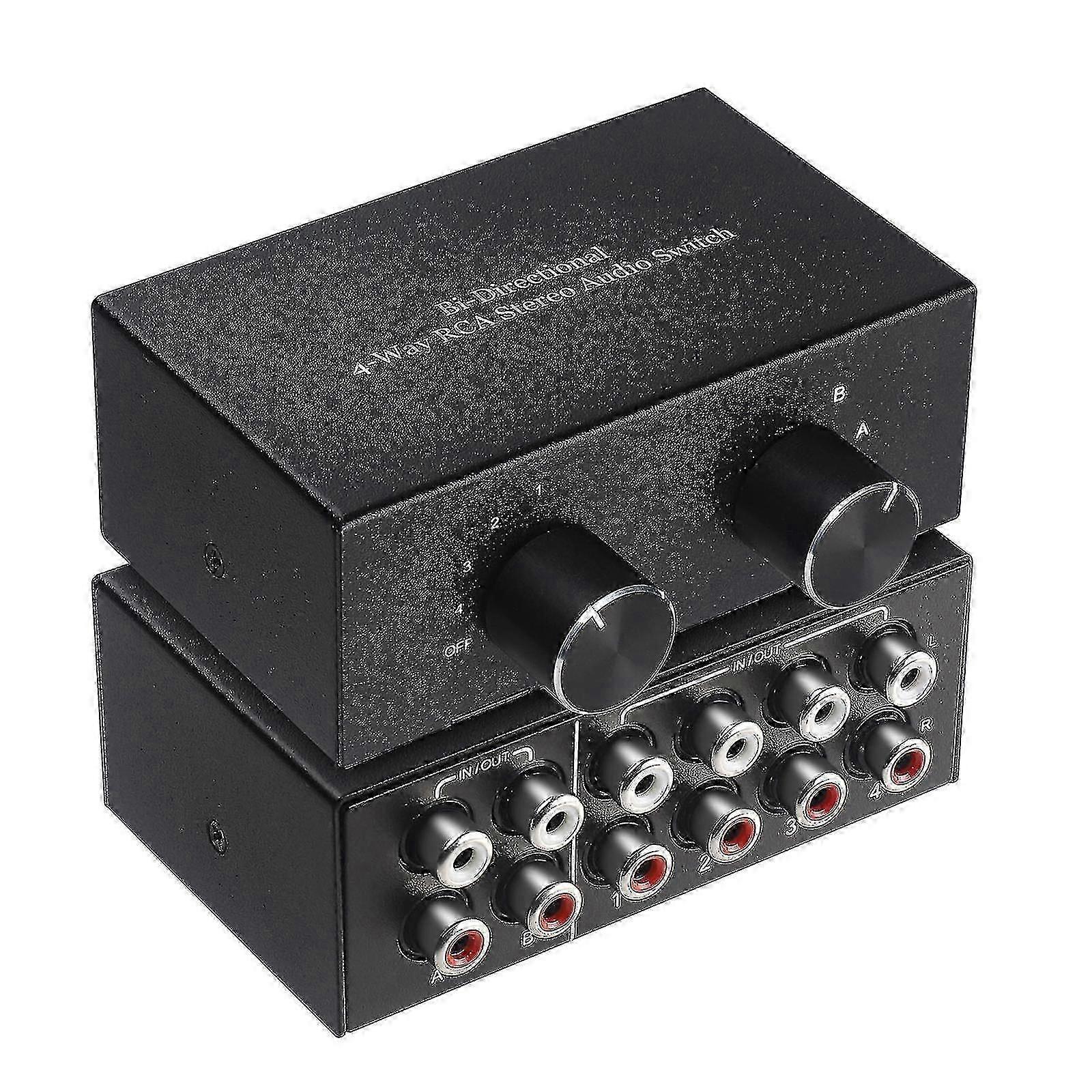 Rca Stereo Audio Switch 2 In 4 Out Or 4 In 2 Out R/l Sound Channel Switcher