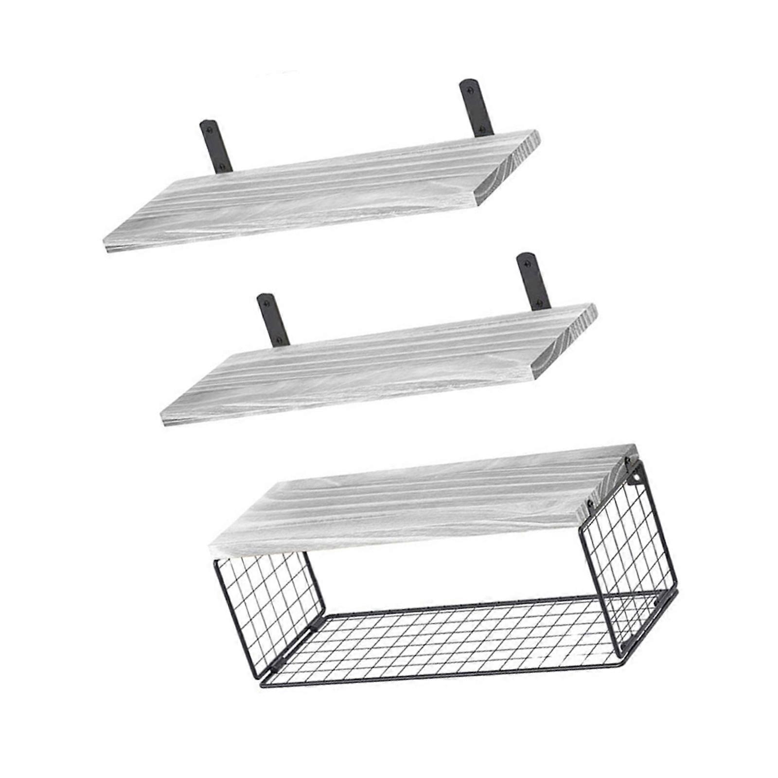 Wall Mounted Floating Shelves For Bathroom Storage Sturdy Wood Shelf Set of 3 Space Saving Over Toilet Designs Multicolor