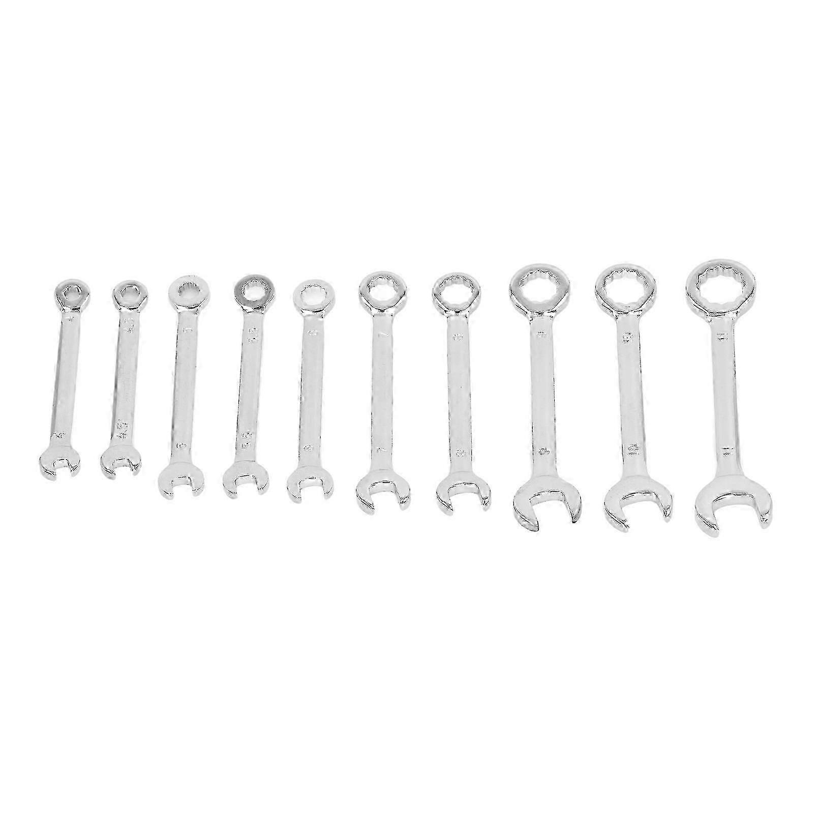 10PCS 72 Tooth Ratchet Wrench 15 Degree Open Double Head Combination Spanner Set 4‑11mm