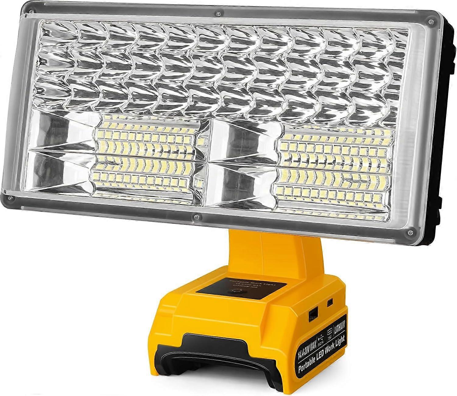 40W 4200LM Cordless LED Work Light For DeWalt 20V Li-Ion Battery with 3 Lighting Modes USB Port Ideal for Job Site, Camping,Hiking,Indoor & Outdoor