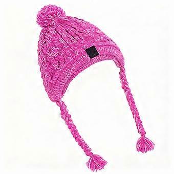 Höst Vinter Varm Vindtät Stickad Pom Pom Hundmössa för Fransk Bulldogg
