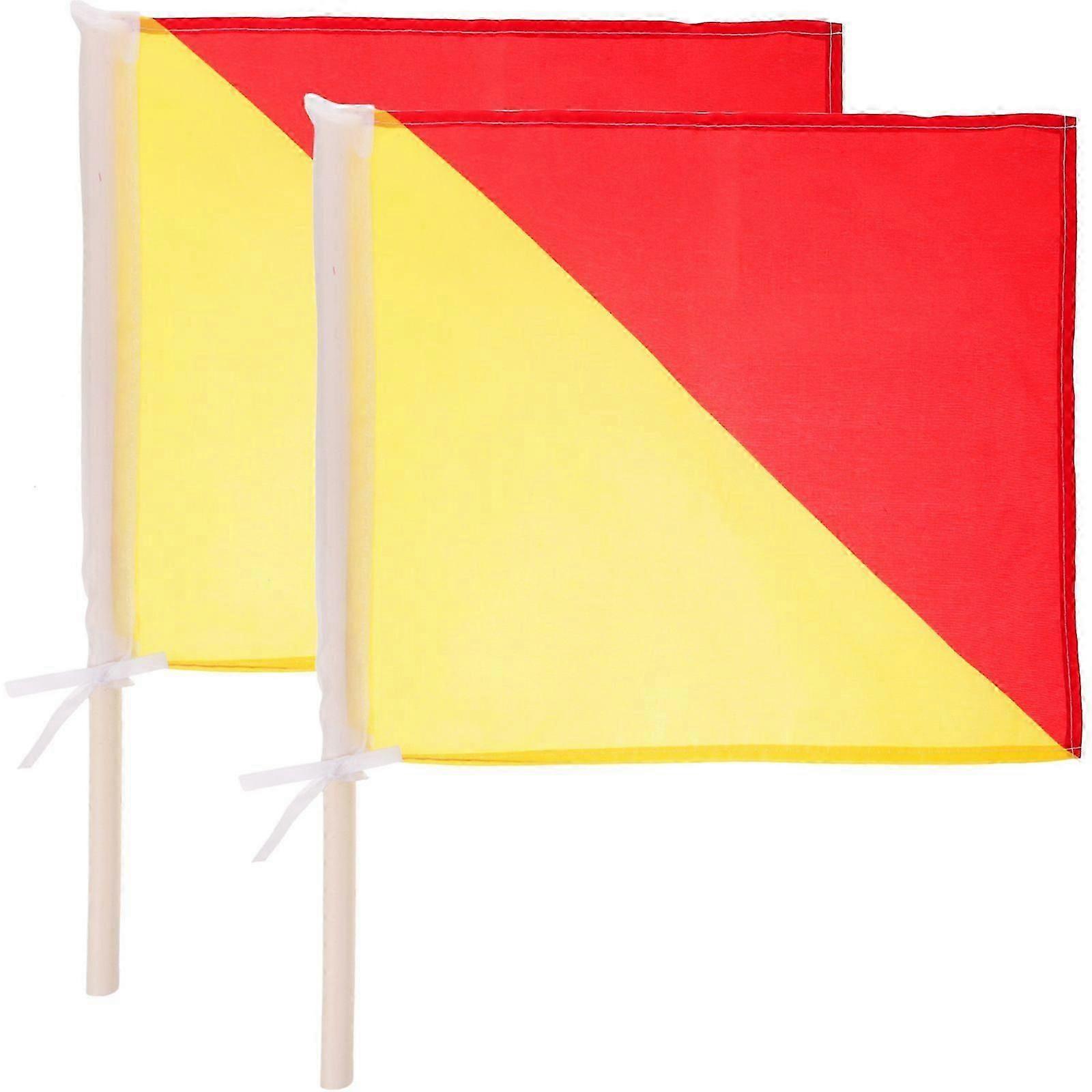 2pcs Handheld Waving Signal Flags, Commanding Match Flags