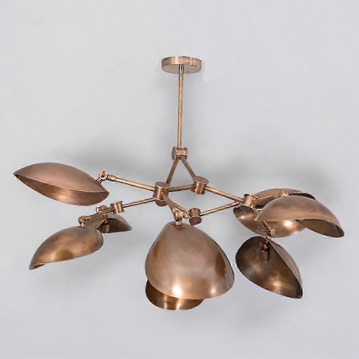 8-Shade Mid-century Brass Sputnik Chandelier With Magnificent Design