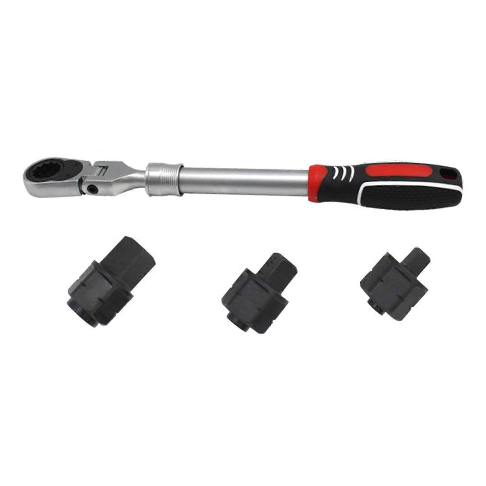 Adjustable Ratcheting Wrench Tool 32.5~45.0cm Extendable Design Nonslip Grip 100Nm Torques Professional Grades Multicolor