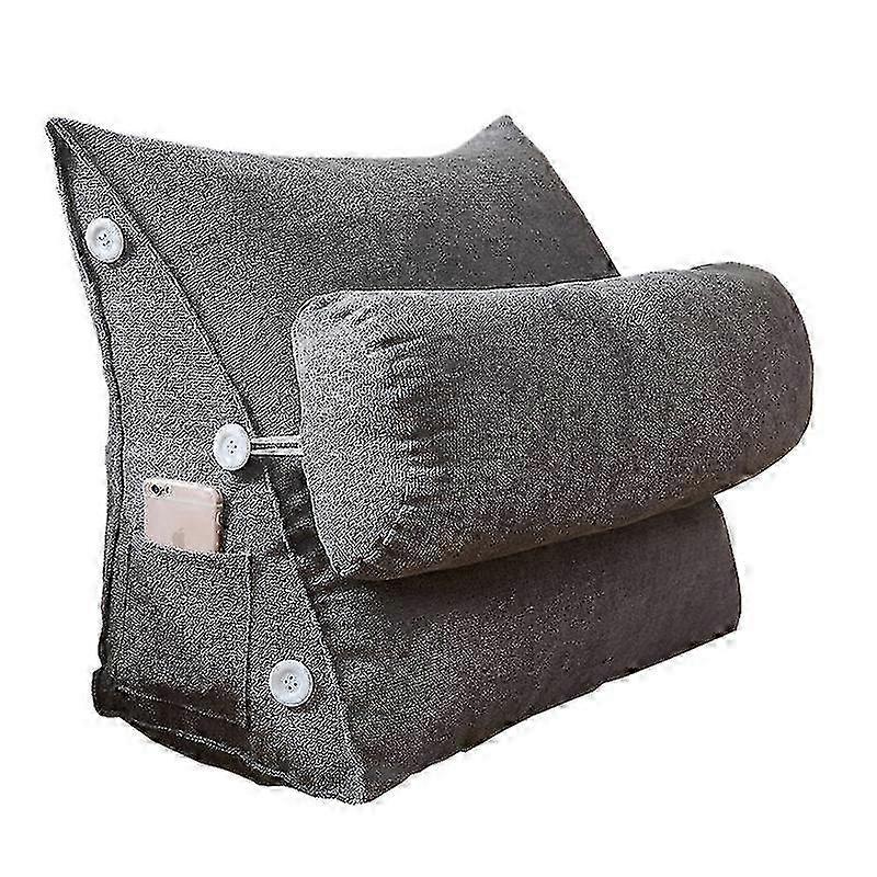 Supportive Reading Pillow for Adults with Washable Cover and Pockets