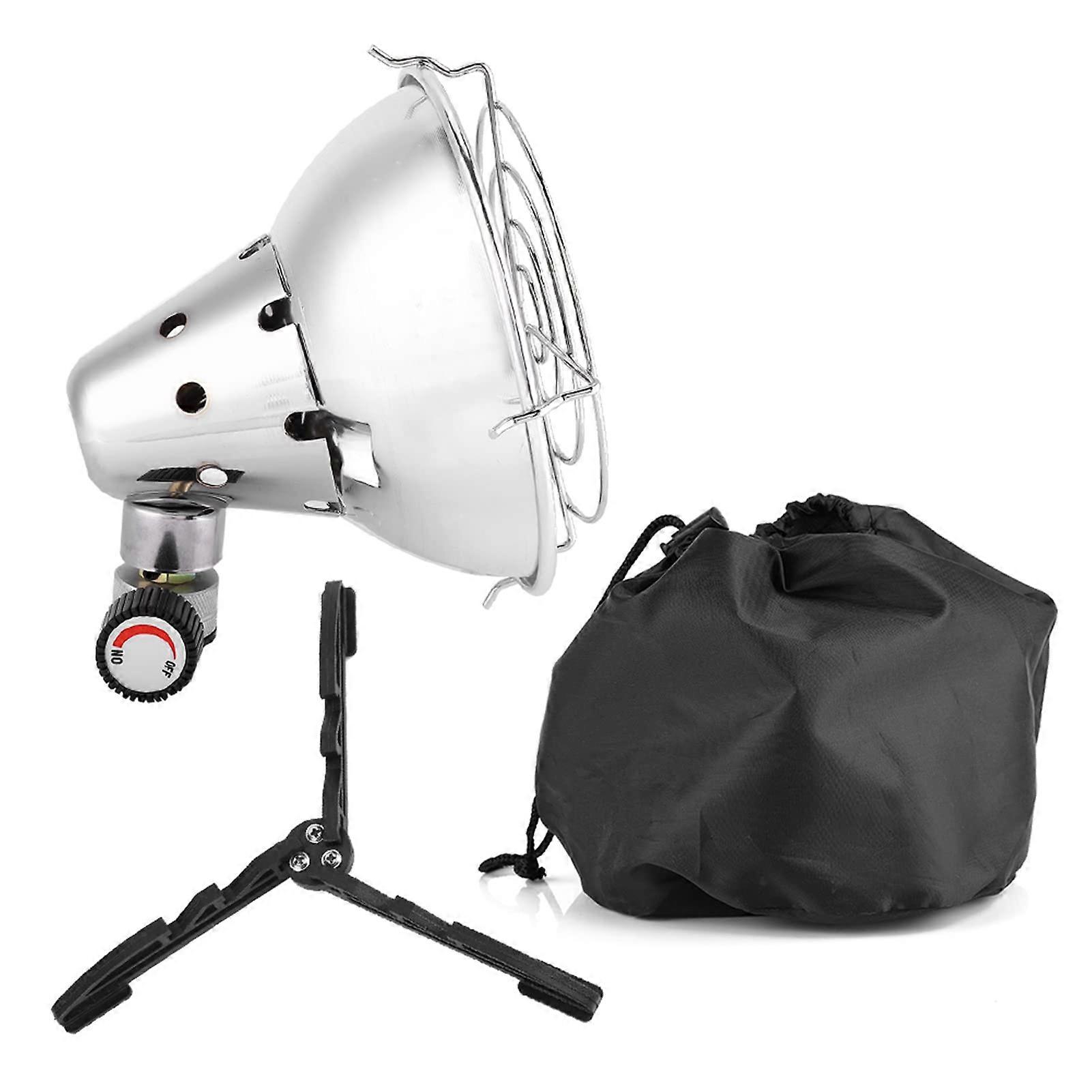 Portable Gas Heater for Camping with Adjustable Heat Control, Foldable Base and Safety Net