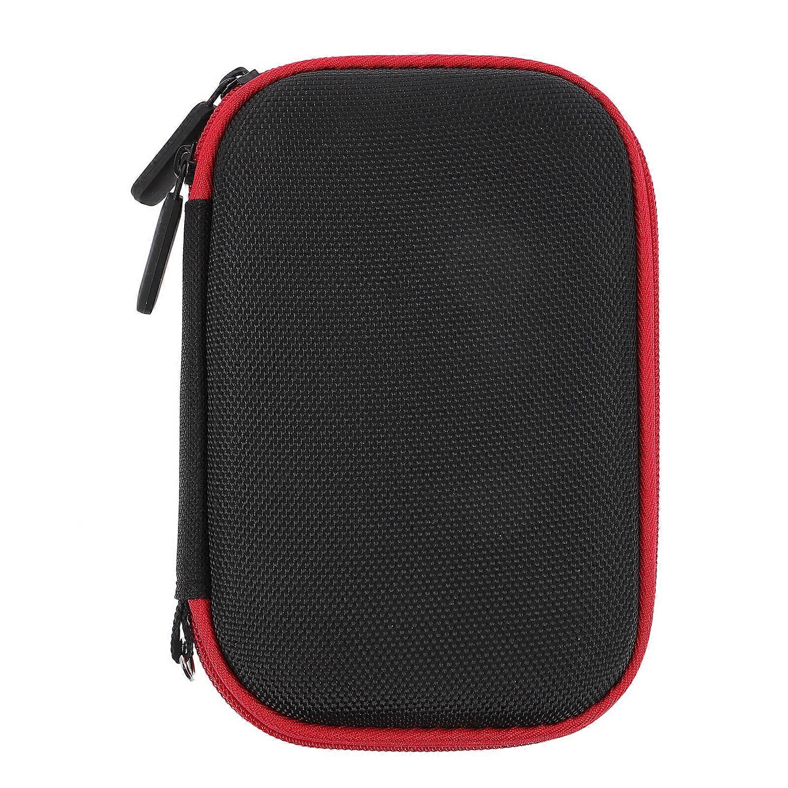 Nylon Headphone Storage Case Box Pouch Durable Zipper Bag Container for Mini Camera Hard Disk Data Cable (Black)