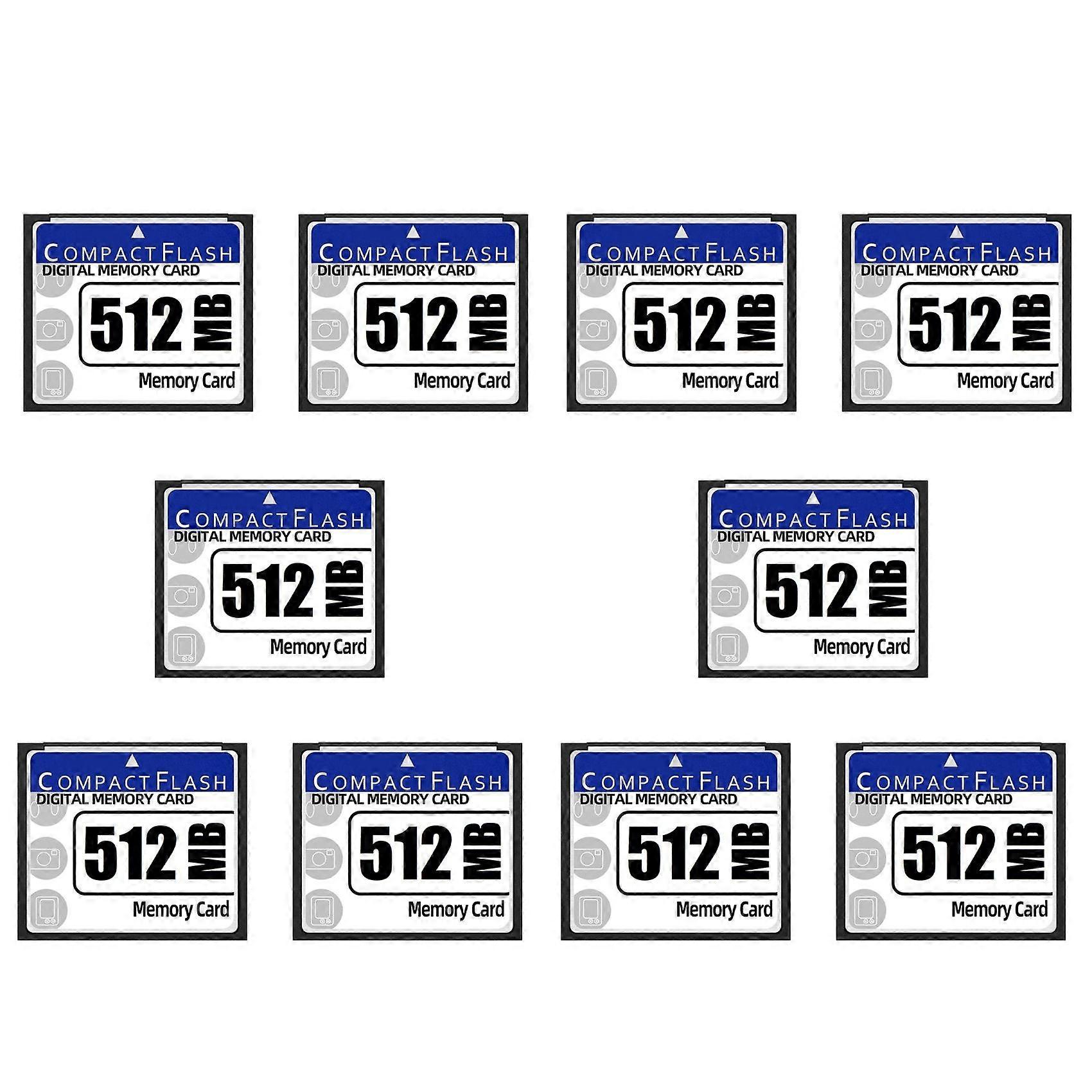10X 512MB Compact Flash Memory Card for Camera, Advertising Machine, Industrial Computer Card