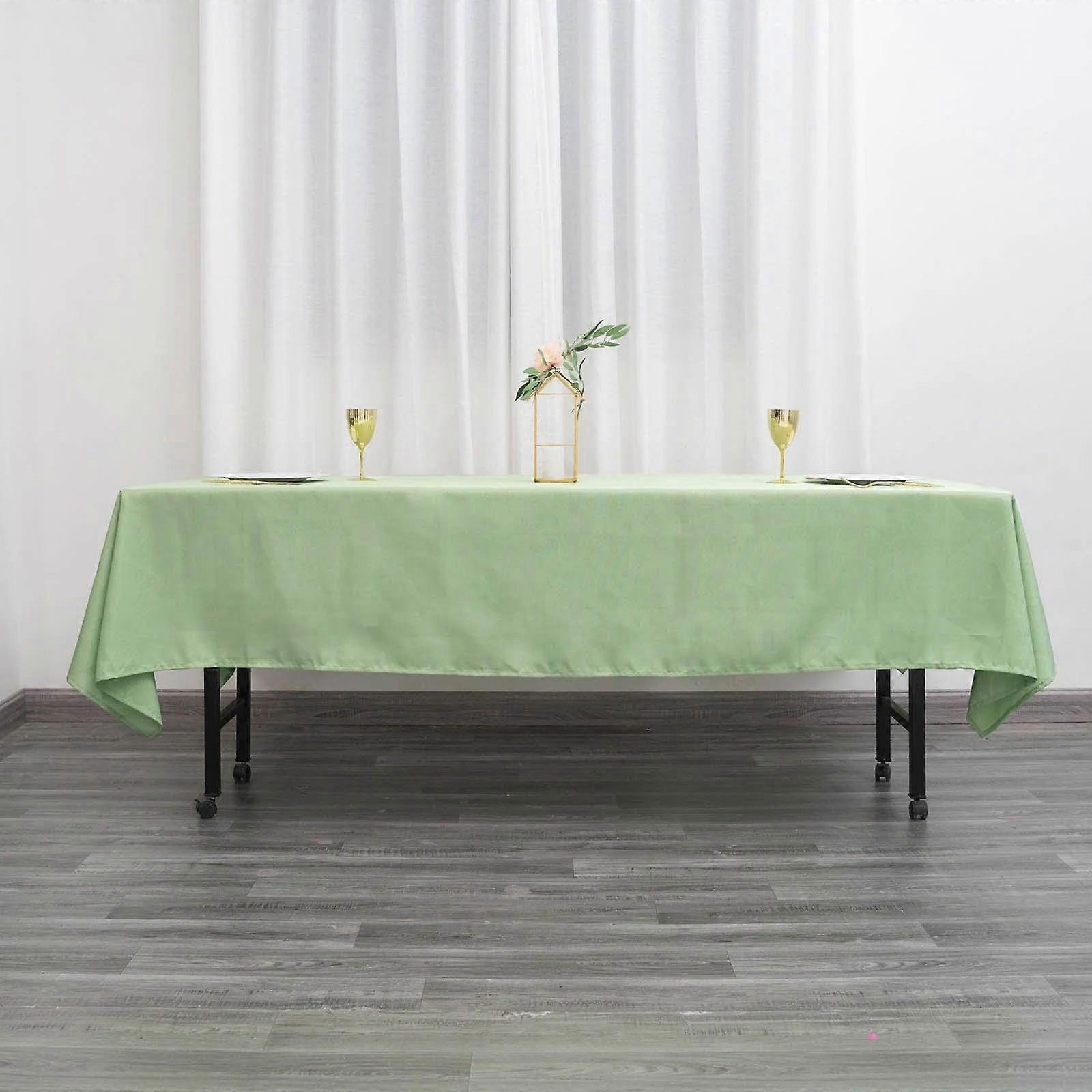 BalsaCircle 60" x 102" Polyester Rectangular Tablecloth Sage Green