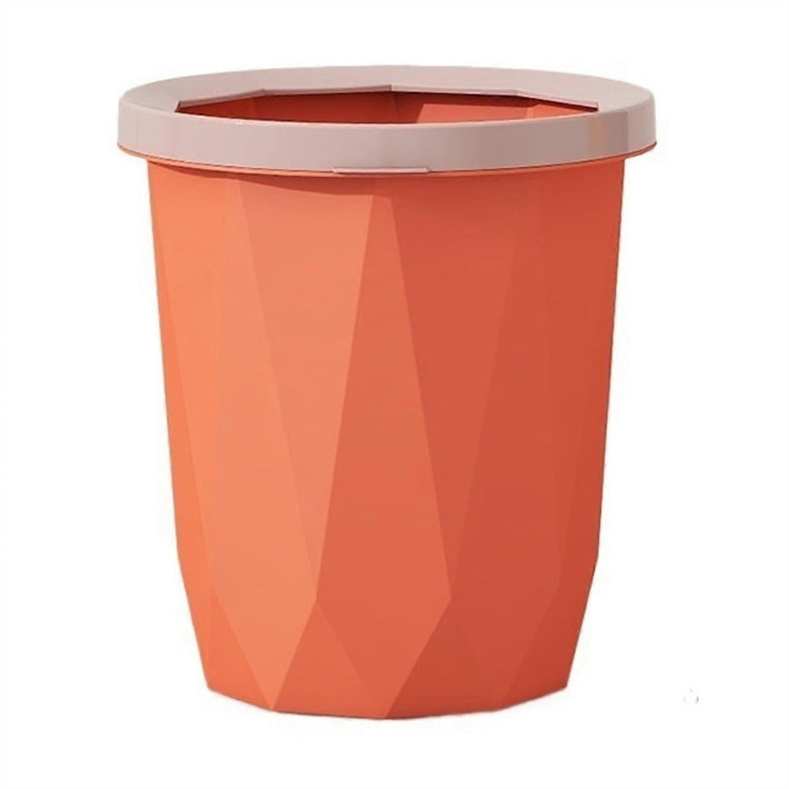Plastic Wastebasket 16L Round Bathroom Trash Can with Secure Snap Ring and OdorResistant Design