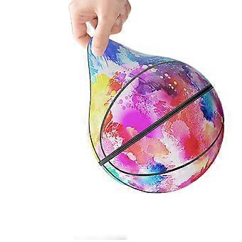 Quiet Indoor Basketball Soft Fabric Cover Soft Squeezable Sport Ball Noiseless Indoor Basketball Easily to Grip Multicolor
