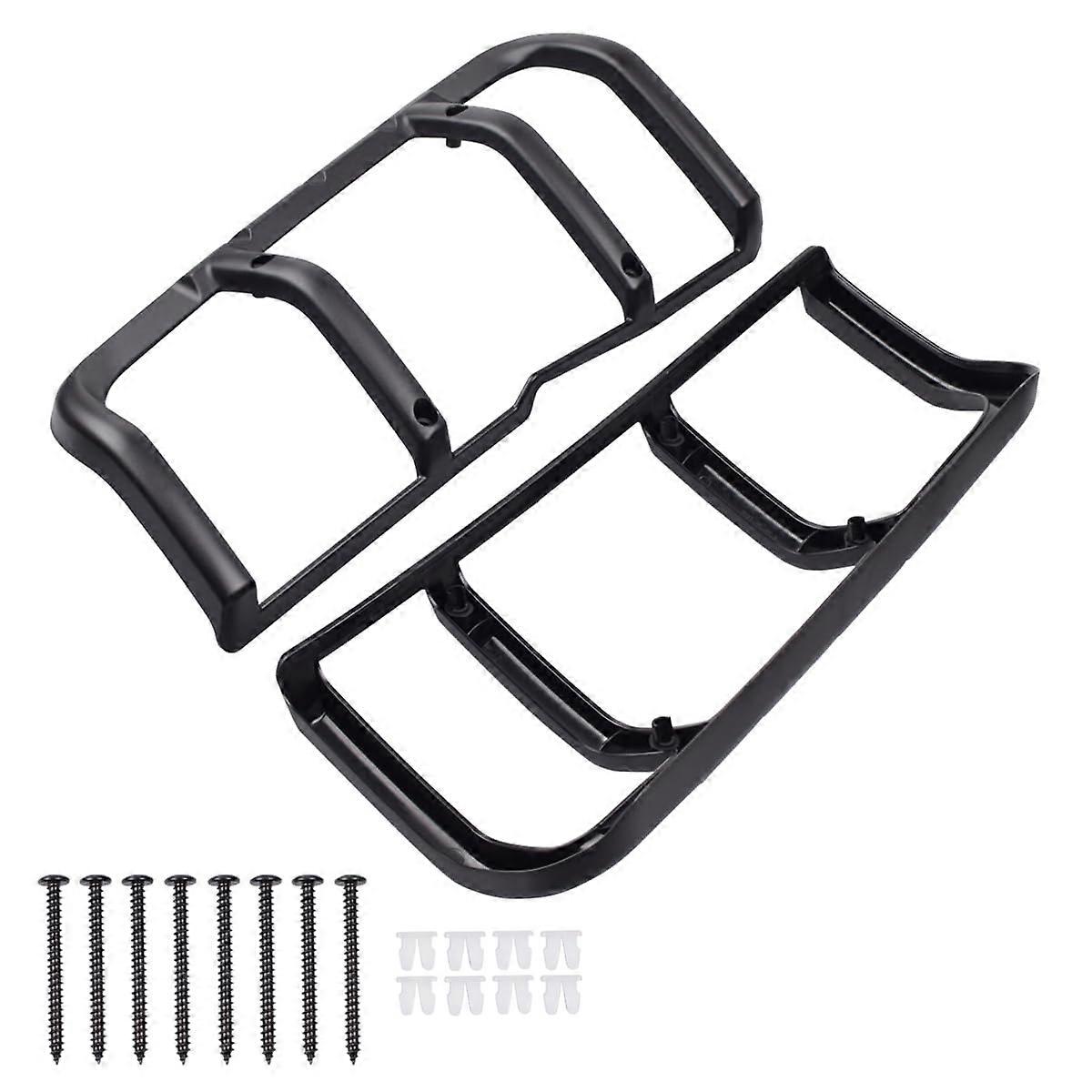 Black LED Tail Light Guards Set with Impact Protection for Land Rover Discovery 19992004