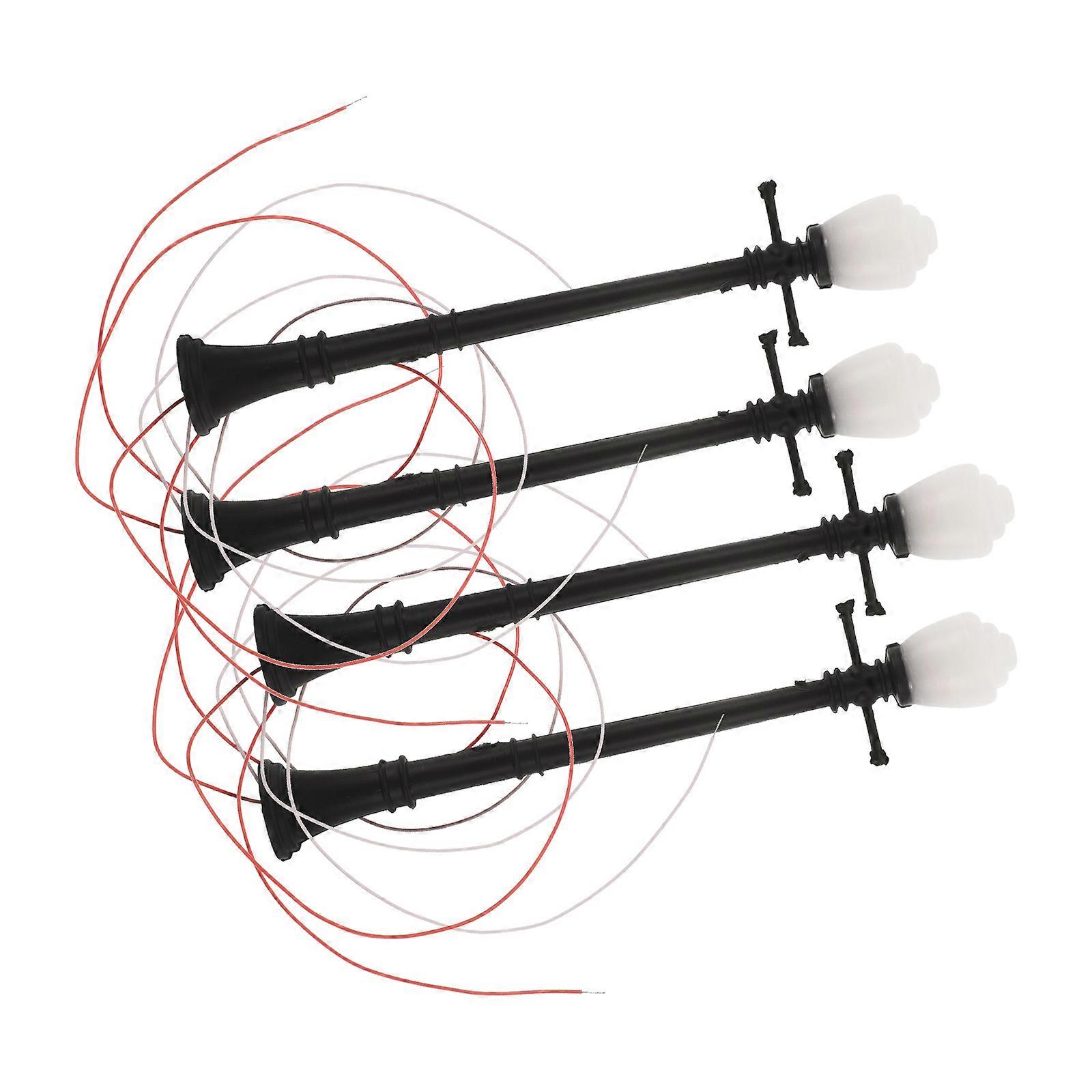 Simulated Street Lights Mini Model Lamp for Architectural Decor 4Pcs Set
