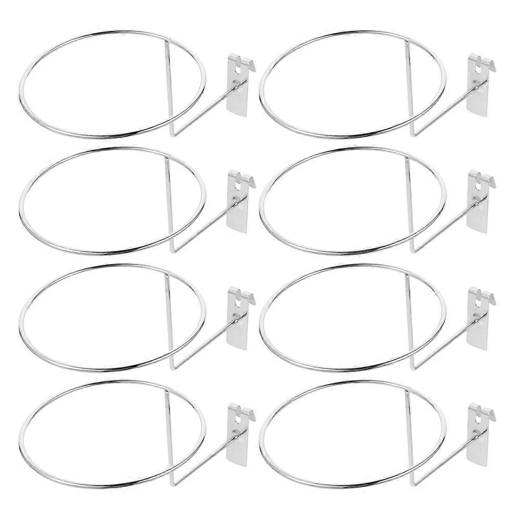 Ball Display Rack Silver Metal for Storage Use 8Pcs Pegboard Cap Holder