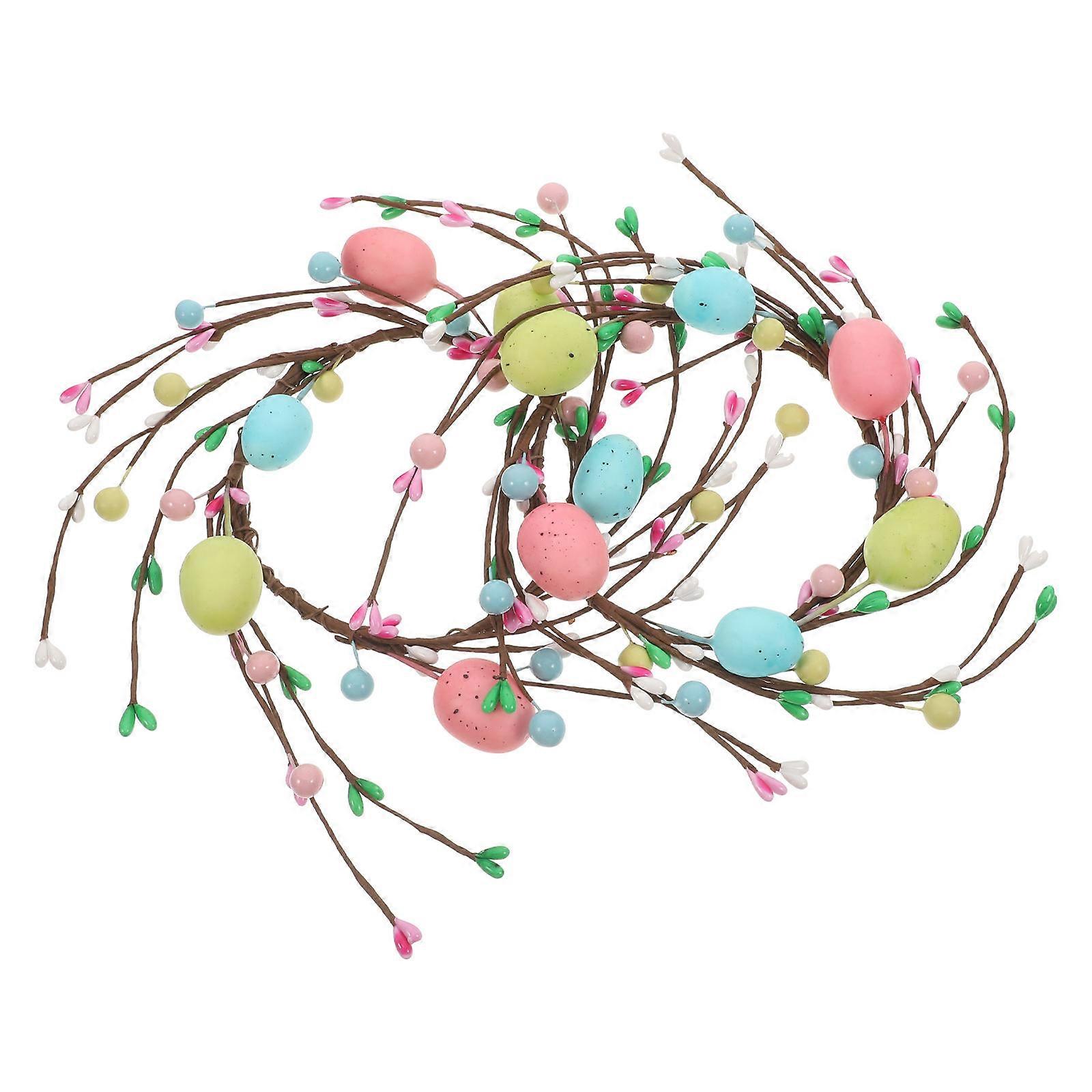 Artificial Easter Candle Wreath for Pillars 2Pcs Spring Candle Rings
