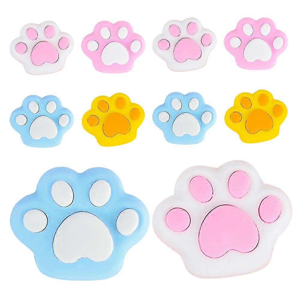 Cat Paw Shaped Pencil Erasers for Students 10Pcs Mini Erasers Assorted Colors