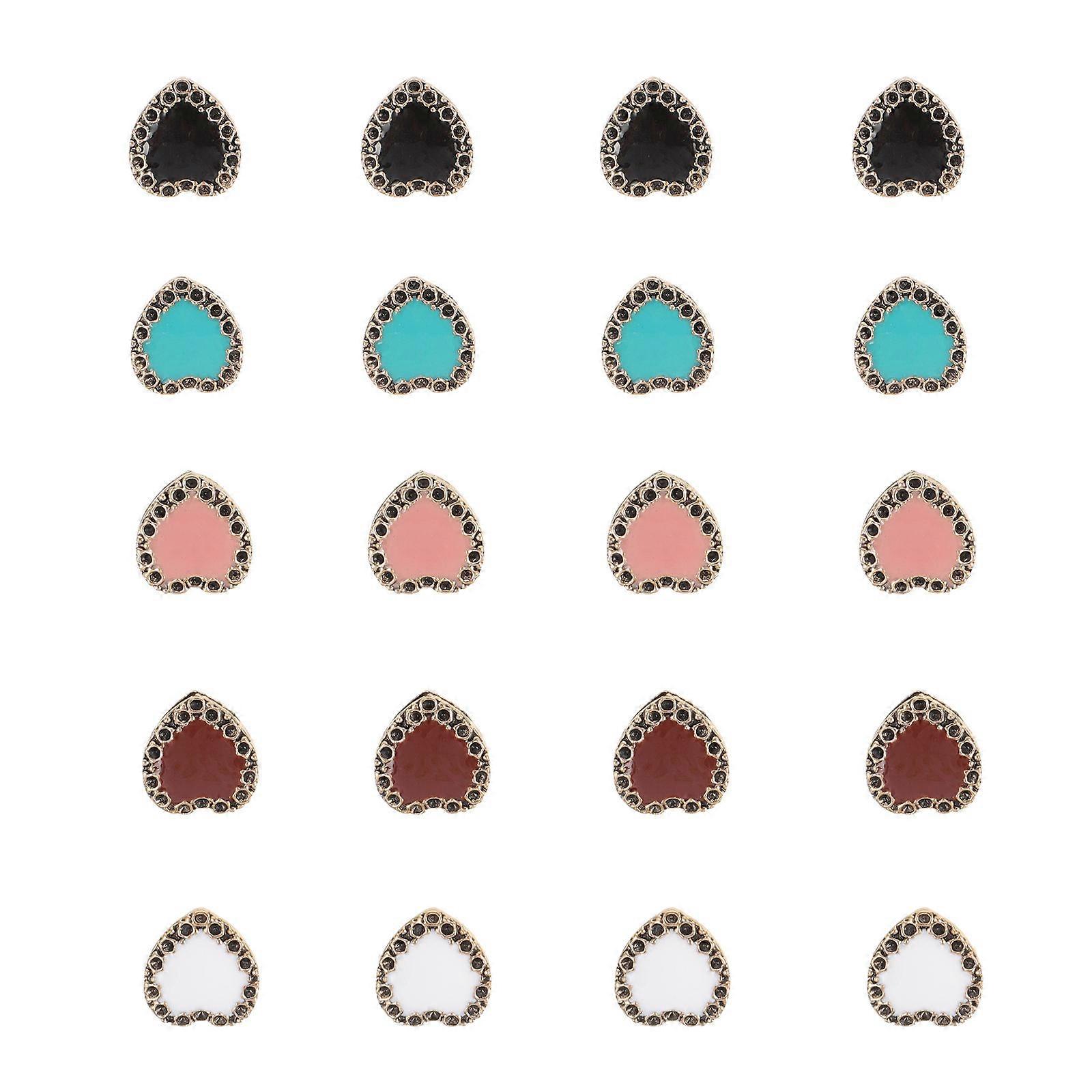 Durable Alloy buttons for DIY Sewing Projects with Heart Shape Design 20 Pieces Assorted Color