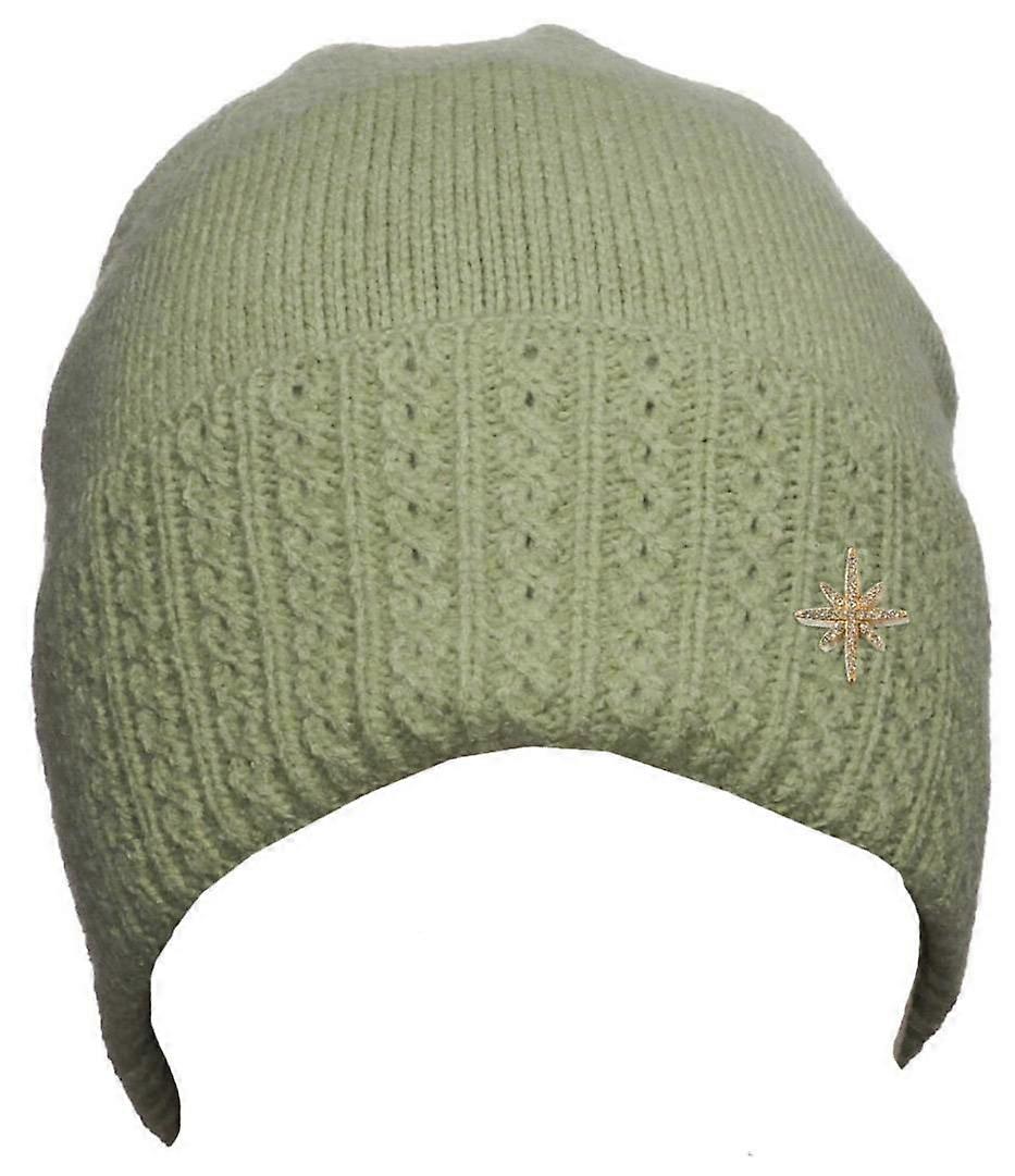 Zelly Cable Knit Beanie - Green