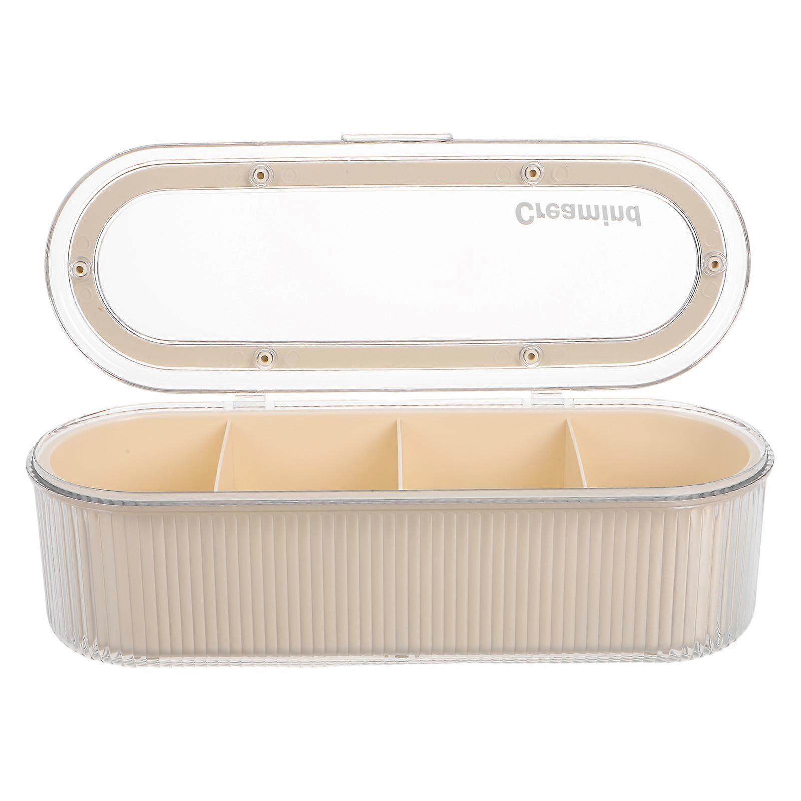 Compact Makeup Sponge Case Four Compartment Layout For Vanity Organization 1Pack