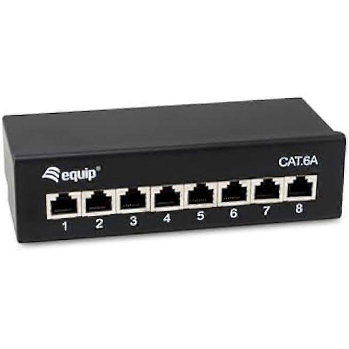 Patch Panel - EQUIP - 326621 - 8 Ports Cat.6A - Shielded - Black Steel