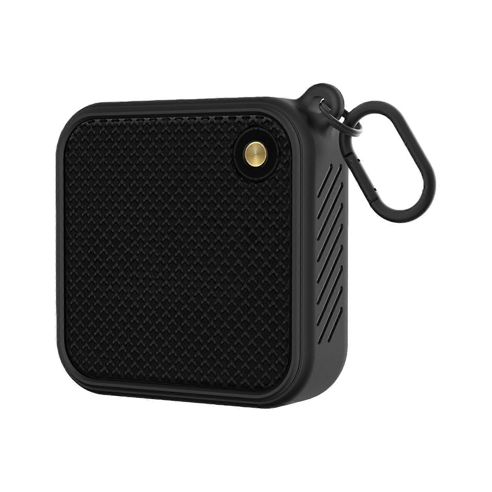 Bluetooth uyumlu hoparlör için hava koşullarına dayanıklı silikon kılıf, karabina klipsli macera koruması, siyah renk.