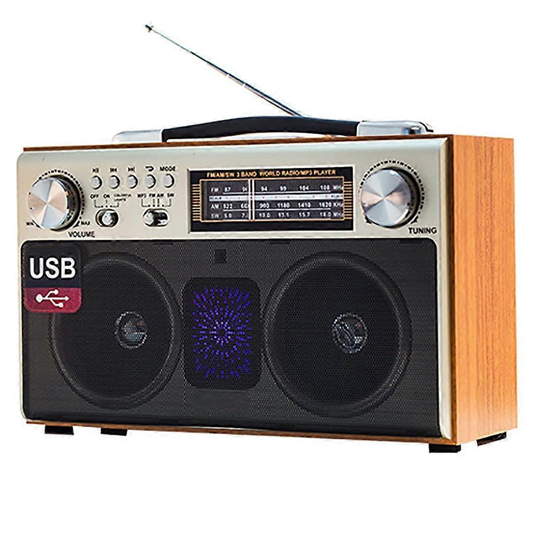 Retro Bluetooth Cassette Player with FM Radio, USB Rechargeable, Dual Speakers, SD and Aux Input