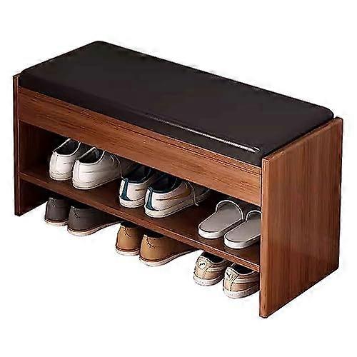 Shoe Storage Bench with Soft PU Leather Cushion, SpaceSaving Entryway Seat for Small Spaces