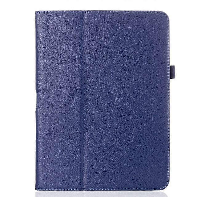 Case For Ipad Mini 4/5 Dark Blue Folding Stand Lychee Texture Leather For Export