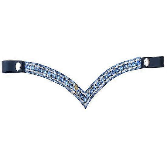 Excellent 5 Row Clear Crystal Leather Bridle Snap Browband (V) Shape.