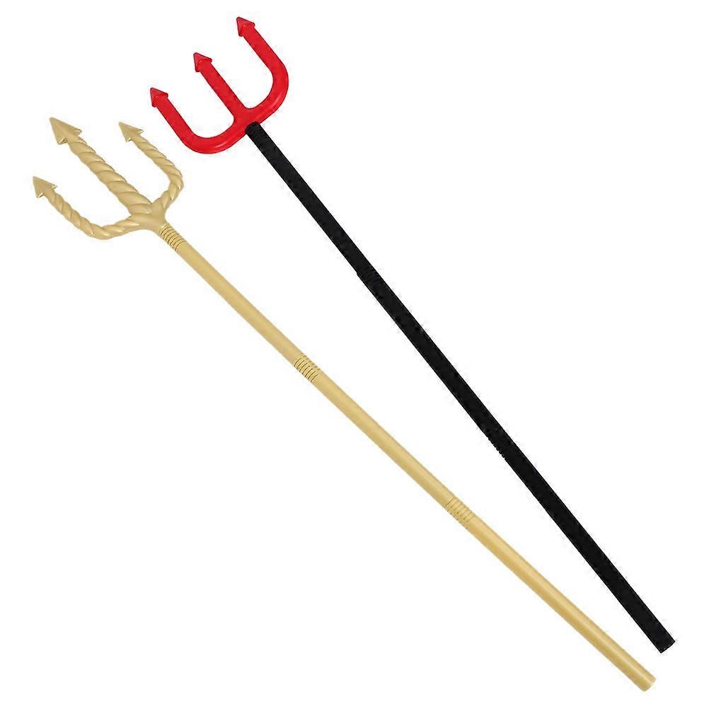 Plastic Halloween for Cosplay 2Pcs Party Demon Fork Accessory