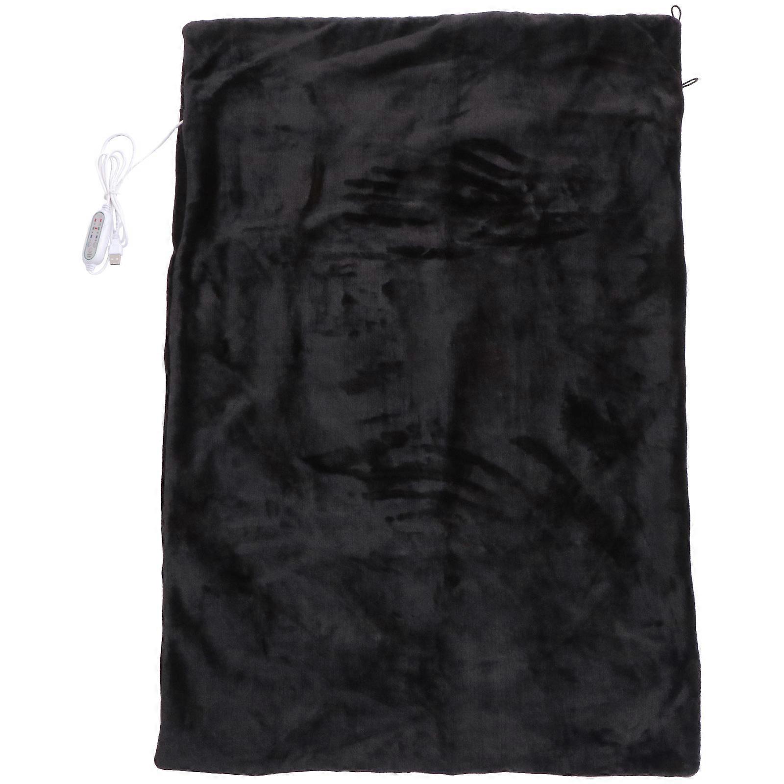 Rectangular Electric Heated Shawl For Winter Use 39.37 X 25.59 Inch Comfortable Black Heating 1Pack
