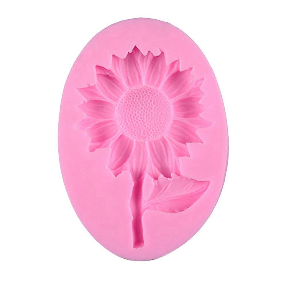 Pink Sunflower Shape Silicone Cake Mold for Chocolate Baking Use
