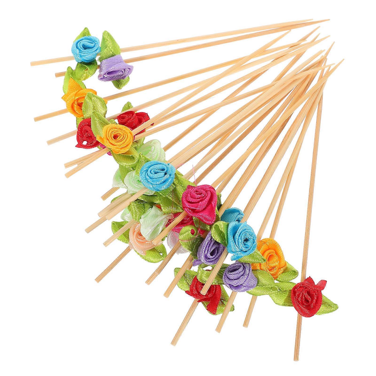 Bambusrørepinner til babyshower og matpynt, 100 stk.