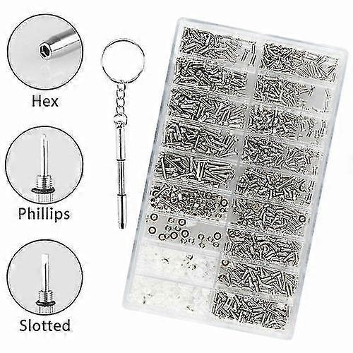 25-26 1000Pcs Micro Eyeglass Sunglass Spectacles Tiny Watch Repair Tool Screws Kit