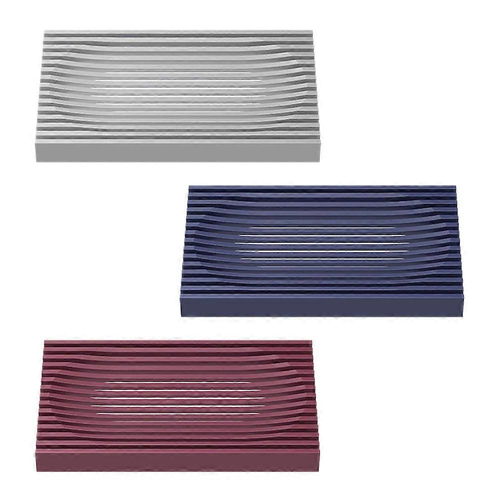 Silicone Soap Drain Tray for Self Draining Action 3Pcs Kit