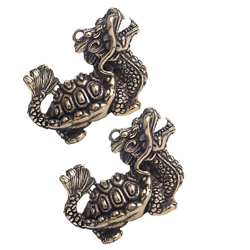 Dragon Turtle Brass Decor for Desktop Decoration 3Pcs